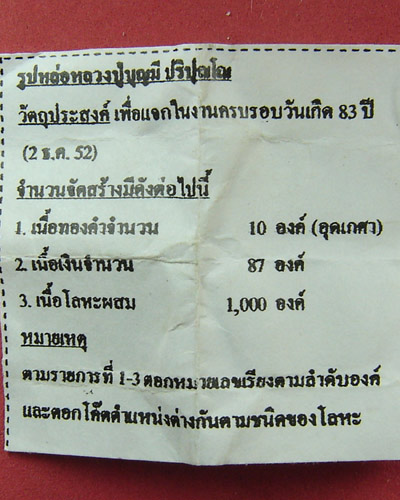 รูปหล่อหลวงปู่บุญมี วัดป่านาคูณ องค์ที่ 3
