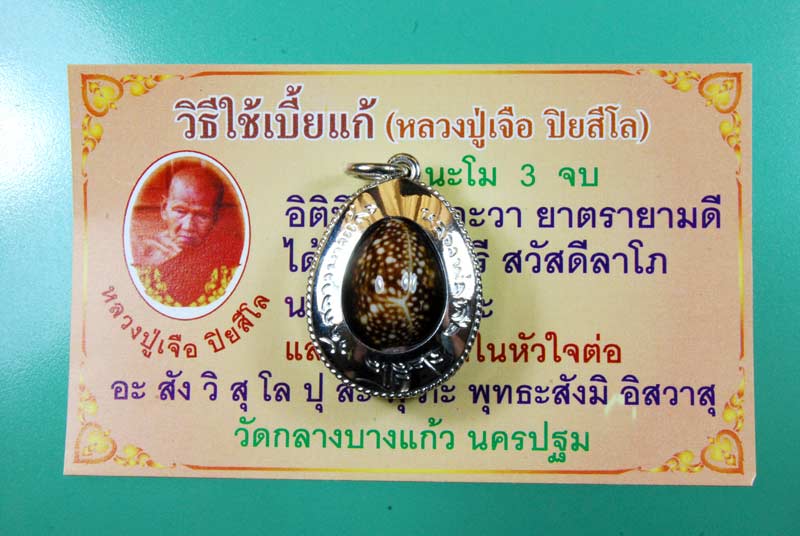 เบี้ยแก้เงินชุบทองคำขาว หลวงปู่เจือ