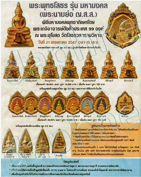 ลพ.โสธร รุ่นมหามงคล เนื้อทองคำ99.99%