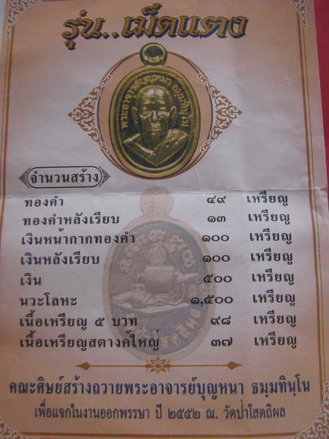 เม็ดแตงหลวงตาบุญหนา ธัมมทินโน 1ชุด