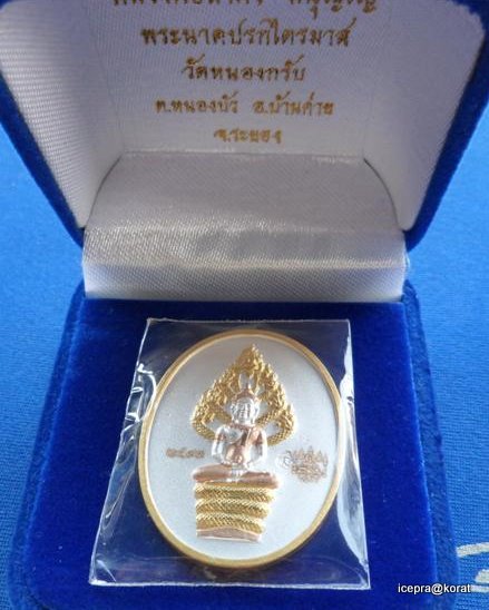 เหรียญนาคปรกไตรมาสใหญ่ หลวงพ่อสาคร ปี ๕๑ พร้อมกล่องเดิม