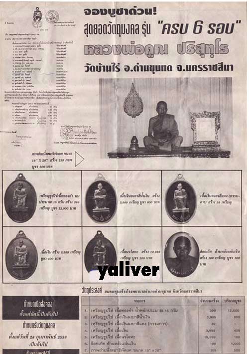 เหรียญ 6 รอบหลวงพ่อคูณ วัดบ้านไร่ ปี 2537 เนื้อนวะแก่เงิน NO ๔๐๓๘ +กล่องเดิมๆ