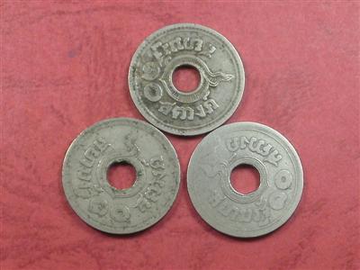 เหรียญนิเกิลตราอุณาโลม 3 เหรียญ ปี ร.ศ. 129, พ.ศ. 2463, พ.ศ. 2464 ราคาถูกพร้อมค่าส่ง