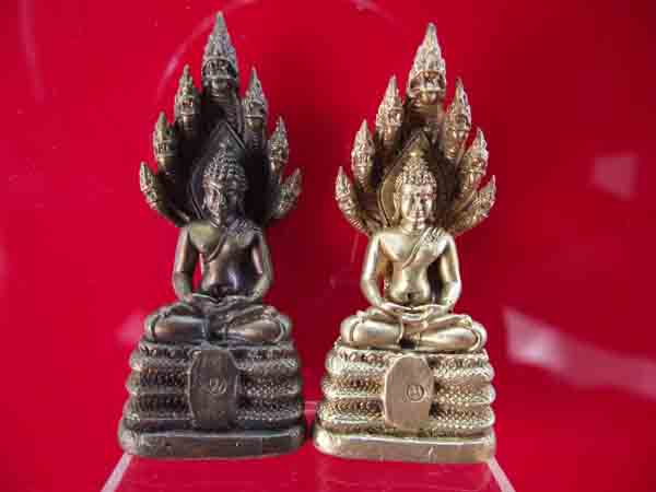 พระนาคปรกหลวงปู่บุญมี วัดป่านาคูณ จ.อุดรธานี  เนื้อสัมฤทธิ์และโลหะผสม( มาเป็นคู่)
