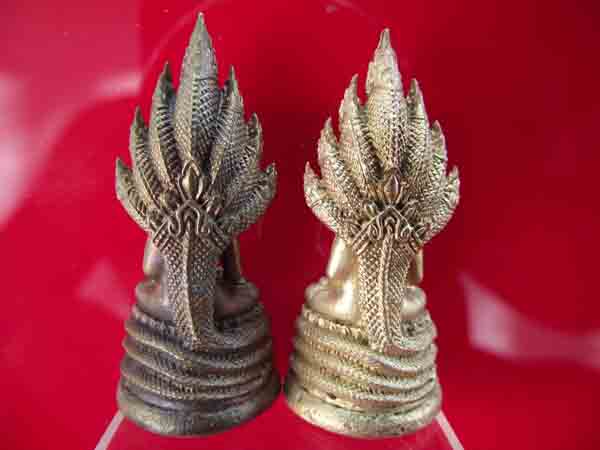 พระนาคปรกหลวงปู่บุญมี วัดป่านาคูณ จ.อุดรธานี  เนื้อสัมฤทธิ์และโลหะผสม( มาเป็นคู่)
