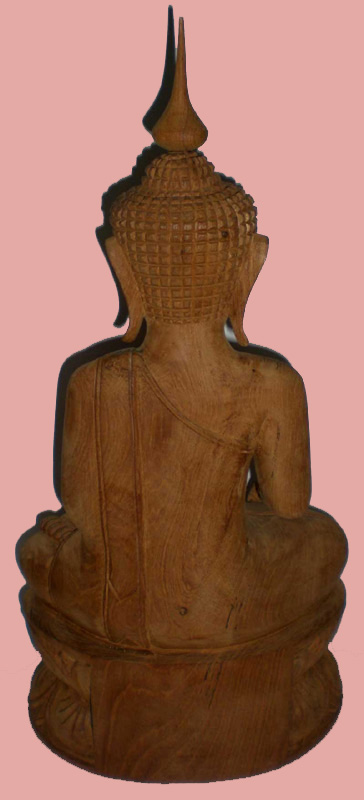 ศิลปะทำมือ (Hand make ) ไม้สักแท้ พระบูชาแกะสลัก 7X 15 นิ้ว # 1