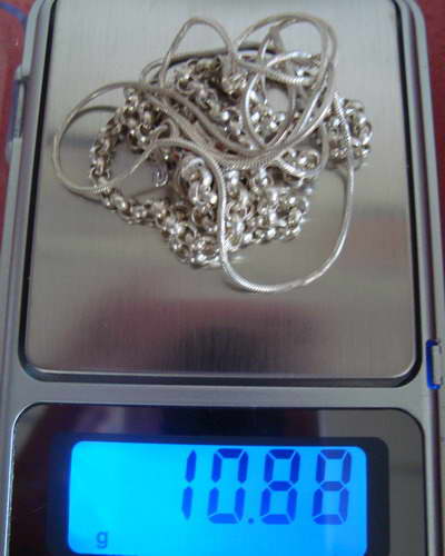 สร้อยเงินแท้ 2 เส้น น้ำหนักรวม 10.88 กรัม สวยๆ
