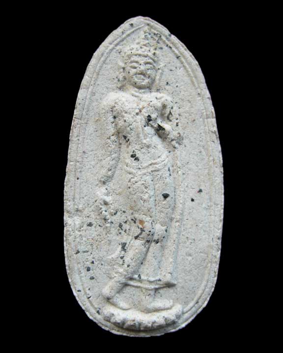 พระลีลาทุ่งเศรษฐีเนื้อผงพรายกุมาร ( ขาว ) ปี 2530 ( โรยพลอย )