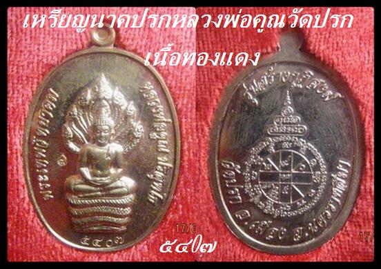 เหรียญนาคปรกหลวงพ่อคูณปลุกเสกวัดปรกเนื้อทองแดง