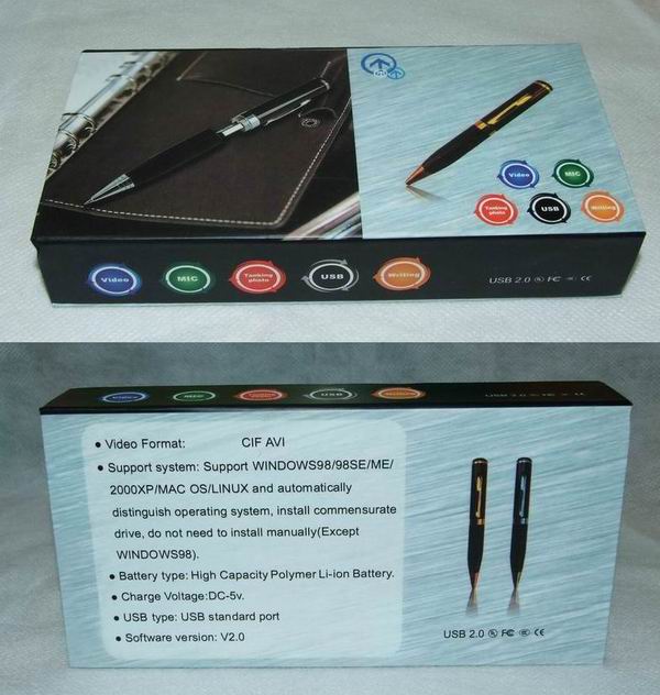 ปากกา ใช้ประโยชน์หลายอย่าง ใช้เป็น กล้องถ่ายวิดีโอ , อัดเสียง , USB Drive เก็บข้อมูล ความจุ 8G