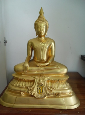 หลวงพ่อทองวัดเขาตะเคราปิดทองแท้หน้าตัก 9 นิ้ว(พระเทพเททอง)