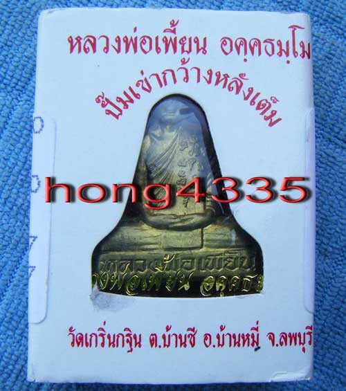 (((รูปเหมือนปั๊มเข่ากว้างหลังเต็ม (ไตรมาส 53) เนื้อทองทิพย์ หลวงพ่อเพี้ยน วัดเกริ่นกฐิน จ. ลพบุรี โค