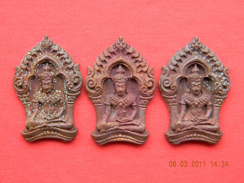 พระยอดขุนพลบ้านค่าย ลพ.สาคร วัดหนองกรับ เนื้อทองแดง **ยกชุด 3 องค์** ราคาเบาๆ