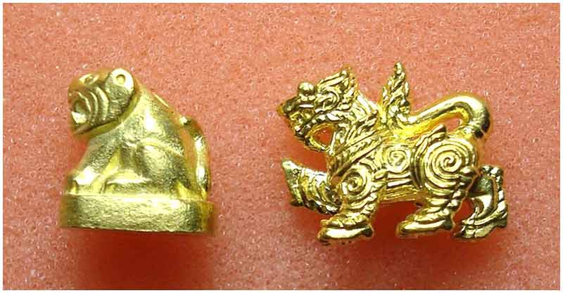 เสือจิ๋ว + สิงห์จิ๋ว (รุ่น1) หลวงพ่อเพี้ยน วัดเกริ่นกฐิน จ.ลพบุรี เนื้อทองเหลือง จัดมาคู่ #2