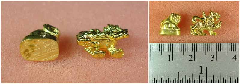 เสือจิ๋ว + สิงห์จิ๋ว (รุ่น1) หลวงพ่อเพี้ยน วัดเกริ่นกฐิน จ.ลพบุรี เนื้อทองเหลือง จัดมาคู่ #2