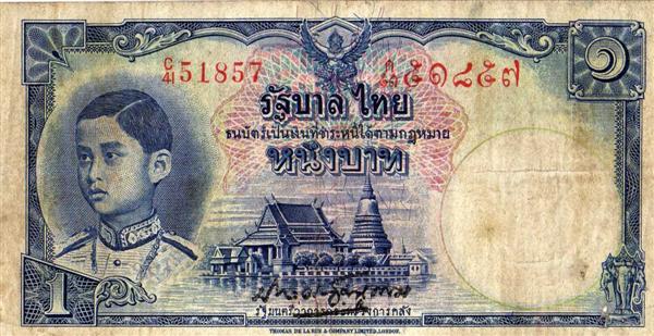 ธนบัตรแบบที่ 4 ร. 8 รุ่นที่ 2 ราคา 1 บาทลายเซ็น หลวงประดิษฐมนูธรรมสภาพสวยราคาไม่แพง