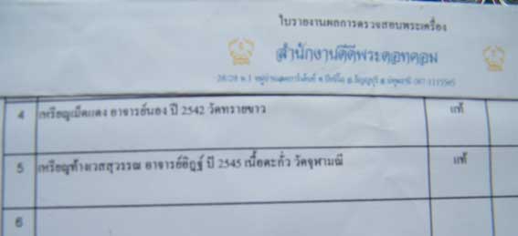 บัตรรับประกันพระแท้