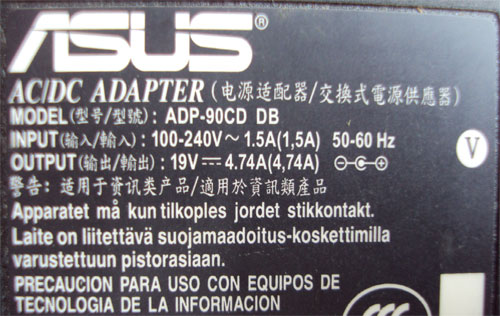 Adapter โน้ตบุ๊ค ASUS  เคาะเดียวแดง