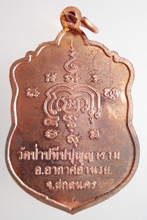 เหรียญเสมาเสาร์ห้า เนื้อทองแดง หลวงปู่ผ่าน วัดป่าปทีปปุญญราม สกลนคร 