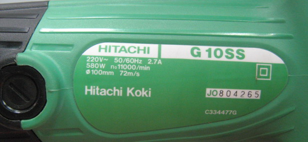 เครื่องเจียร์ HITACHI รุ่น G10 SS   ขนาด 4 นิ้ว 