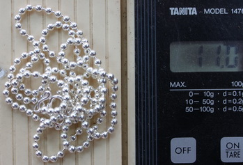 สร้อยเงิน92.5 ลายไข่ปลาของใหม่หนัก 11กรัม ยาว 24นิ้ว