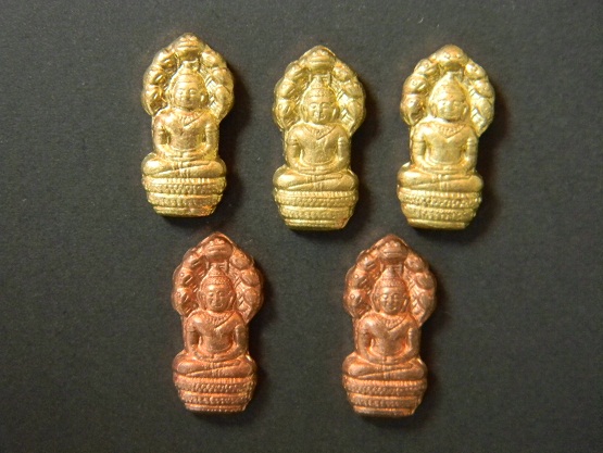 พระนาคปรกจ้อยเนื้อทองเหลือง+เนื้อทองแดง 5 องค์ ลพ.สาคร วัดหนองกรับ ( ชุดที่ 2 ) ราคาเบาๆๆๆครับ