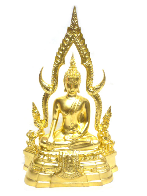 พระพุทธชินราชทองเหลือง ปิดทองแท้ หน้าตัก 5นิ้ว