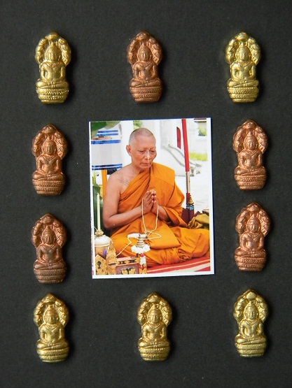 !! วัดใจ !! ยกชุด 10 องค์  พระนาคปรกจ้อยเนื้อทองเหลือง5+เนื้อทองแดง5 ลพ.สาคร วัดหนองกรับ (ชุดที่ 5)