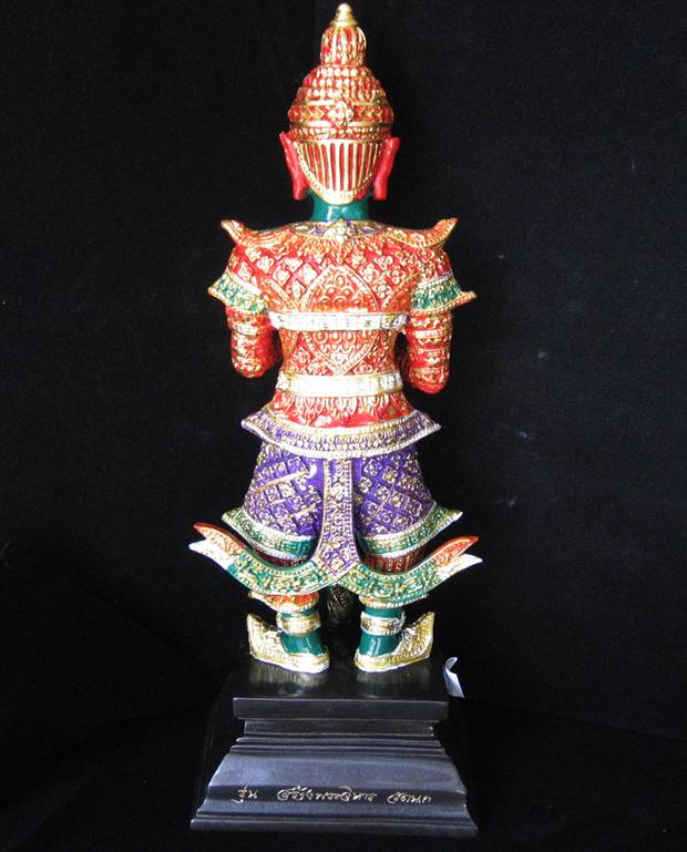 ท้าวเวสสุวัณ ขนาดบูชาสูง 12 นิ้ว รุ่นพระสร้างวิหาร วัดนก  เนื้อโลหะเพ้นท์สี  วัดนก กรุงเทพ ปี52