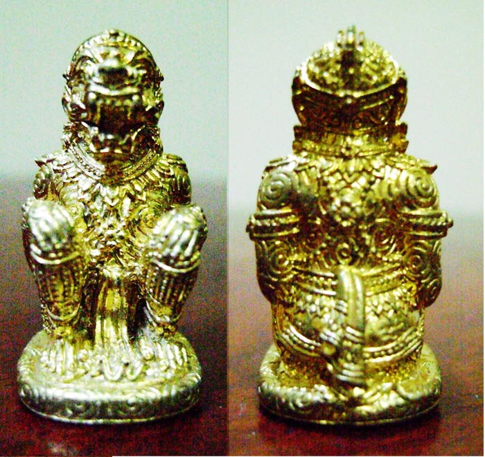 หนุมาน พิมพ์โขนทรงเครื่อง รุ่น แซยิด ๘๘ ปี หลวงพ่อฟู วัดบางสมัคร (พิมพ์ใหญ่ ) เนื้อทองสตางค์