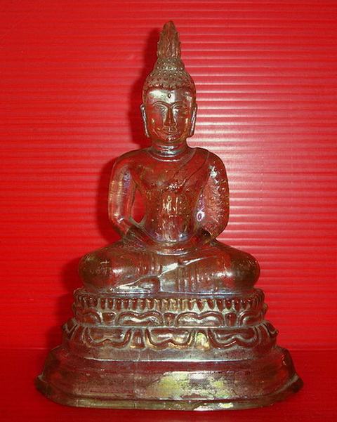 ** พระแก้ว 25 พุทธศตวรรษ รุ่นพิเศษ สีแก้วใสเคลือบปรอท หายากค่ะ * * 