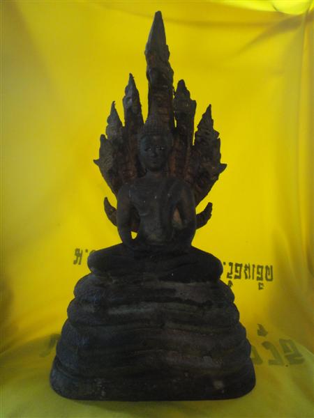 พระบูชานาคปรกเนื้อทองเหลือง