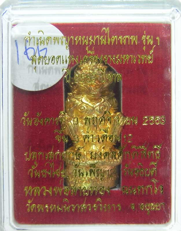 วัดใจที่ 20 บาท หนุมานรุ่นแรก หลวงพ่อสายทอง วัดพรหมนิวาส เนื้อทองระฆังผสมปลอกลูกปืน กล่องเดิมๆ