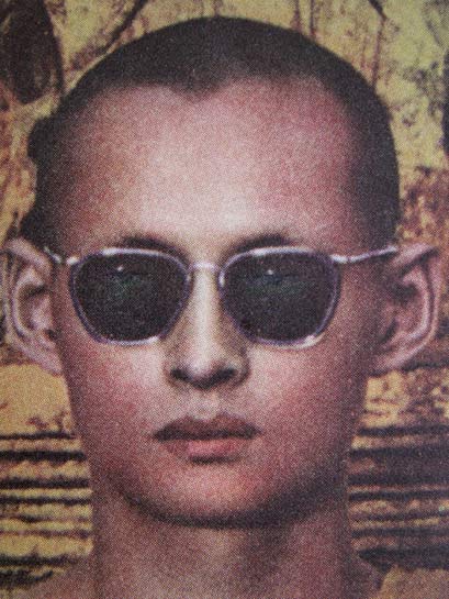 ภาพพิมพ์หิน (กระดาษ) ในหลวงทรงผนวช พ.ศ. 2508 เก่าหายาก Made in Japan ขนาด 10x13 นิ้ว