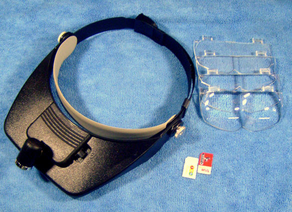 แว่นขยาย หมวกพร้อมไฟส่องงาน 4 ขนาดเลนส์ ถูกๆ ไว้ส่อง/ทำความสะอาดพระเครื่อง ส่งEMS