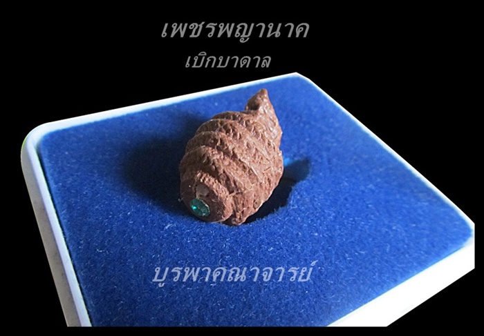 พญานาคเบิกบาดาล (ก้นฝังพลอยเขียว) ป้องกันภัยจากศัตรู มีอำนาจบารมี เรียกทรัพย์ พร้อมกล่อง