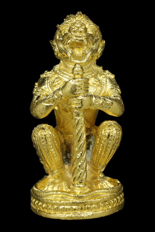 หนุมานจับหลักไตรมาส รุ่นแรกปี 53 หลวงพ่อฟู วัดบางสมัคร