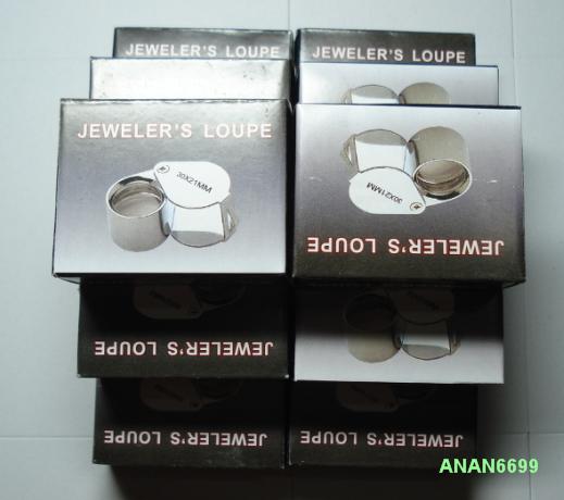 JEWELER'S LOUPE 30x 21mm SILVER EYE MAGNIFYING GLASS จำนวน 10 ตัว เคาะเดียว ราคาส่ง
