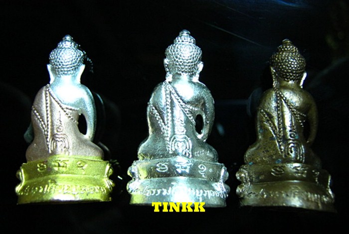 ""พระกริ่งธรรมสิงหบุราจารย์ เนื้อเงิน +3K + ทองแดง หมายเลขเดียวกัน หลวงพ่อจรัญ วัดอัมพวัน  ""