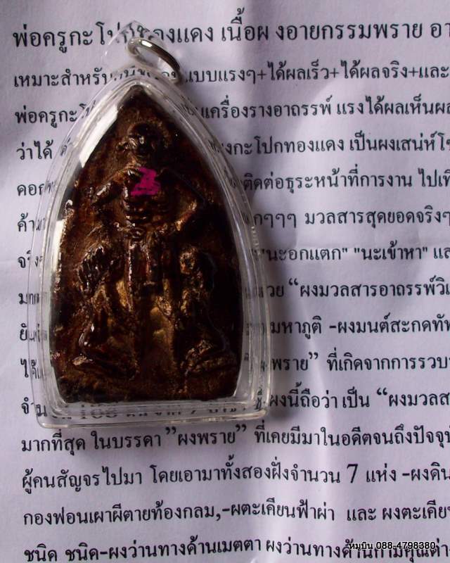 หมูบิน_บ้านนา/พ่อครูกะโปกทองแดง ฝังตะกรุดณาญโลกีย์ อาบน้ำมันพราย จารยันต์ (ถอดจากสร้อยออกมาให้เลยนะ)