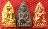 หลวงปู่ทวด พิมพ์เตารีดใหญ่ 3 องค์ เนื้อเปียกทอง เนื้อผิวไฟ เนื้อสตางค์เเดง วัดในหาน จ.ภูเก็ต 
