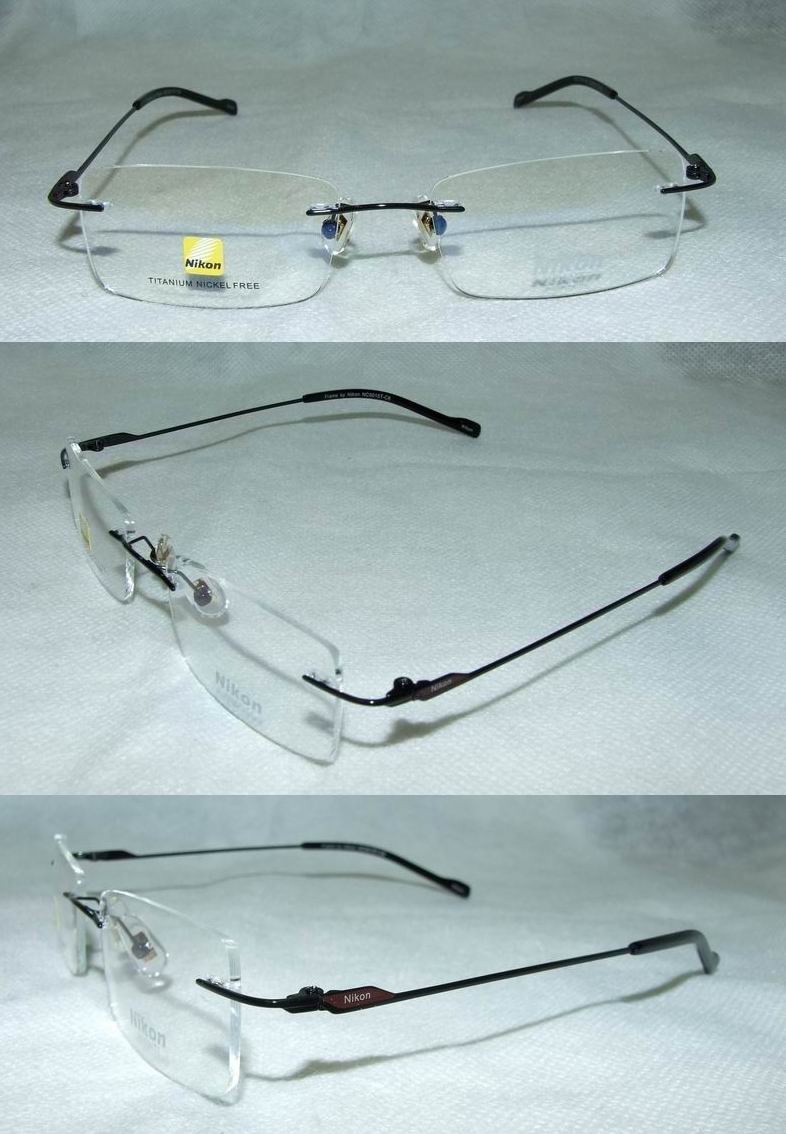 กรอบแว่นตา Nikon TITANUIM กรอบเปลือย สี ดำ สวย ๆ กรอบ Titanium 100% น้ำหนักเบามาก เคาะเดียวครับ