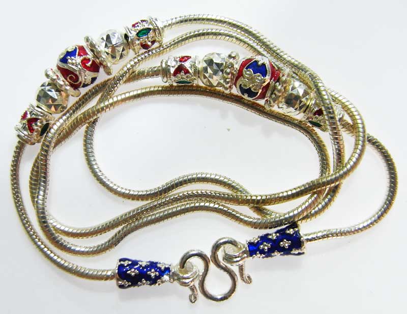 วัดใจที่ 20 บาท สร้อยเงินผสม ลงยาสวยๆ ยาว 23 นิ้ว ห้อยพระได้ 1 องค์