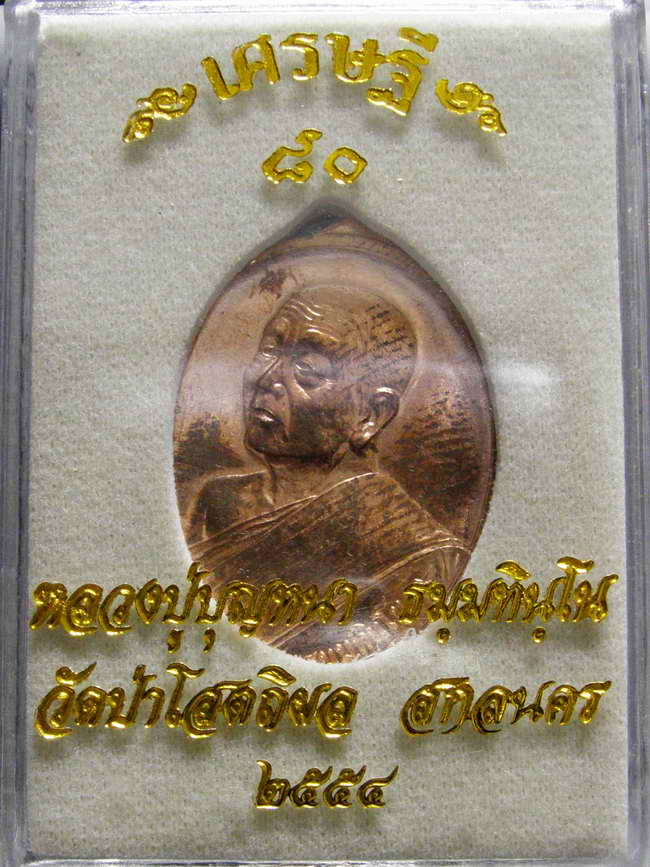 เหรียญหลวงปู่บุญหนา วัดป่าโสตถิผล สกลนคร รุ่น เศรษฐี ๘๐ เนื้อทองแดง