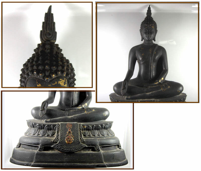 พระบูชา ภปร ปางประทานพร วัดบวรฯ กทม หน้าตัก๕นิ้ว เนื้อทองผสมรมดำ ปี๒๕๐๘
