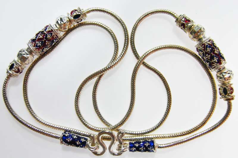 วัดใจที่ 20 บาท สร้อยเงินผสม ลงยาสวยๆ ยาว 23 นิ้ว ห้อยพระได้ 1 องค์ ( 5 )