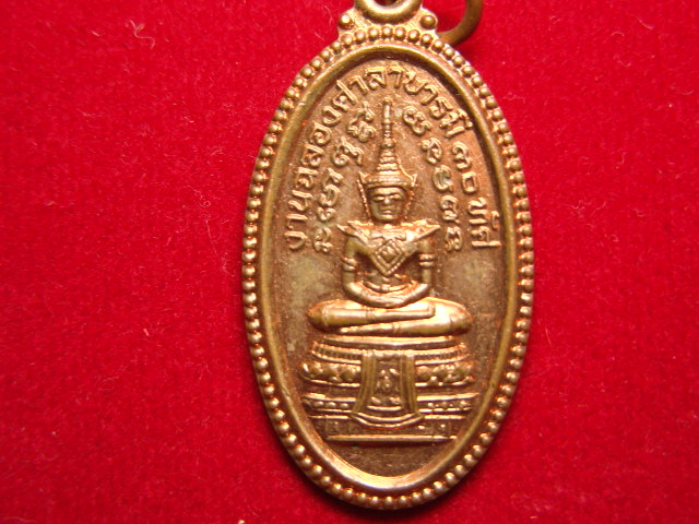 "จ่าสันต์" แดงเคาะเดียว/เหรียญพระแก้วมรกต  ด้านหลังหลวงปู่เนียน  อาศรมปู่เนียนสังเนตร์ (บางวัว) 