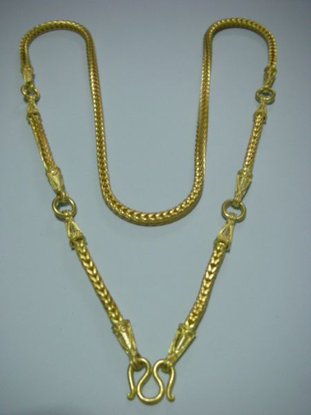 สร้อยเเขวนพระ 5 ห่วงทำจากเหรียญสตางค์ ลายสี่เสา 370 บาท
