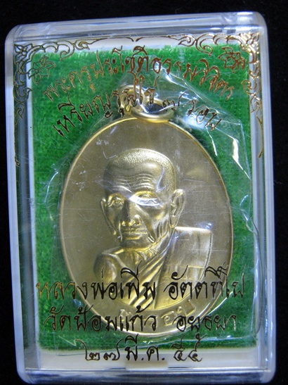 เหรียญหันข้างรูปไข่ 7 รอบ หลวงปู่เพิ่ม วัดป้อมแก้ว อยุธยา เนื้อไมรคอนทอง