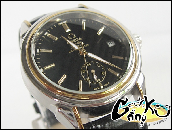 นาฬิกา ...OMEGA DE VILLE สายหนัง....(หน้าสีดำ)